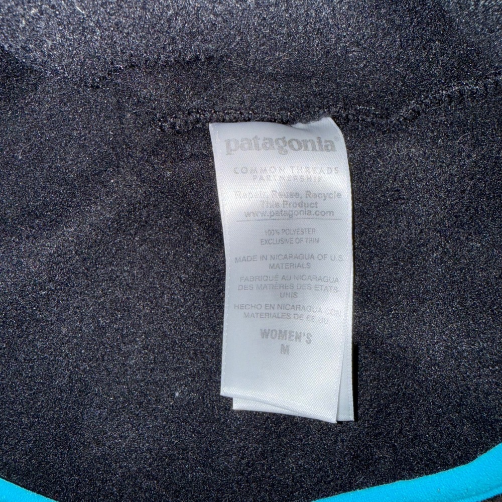 Patagonia Fleece Snap-T Pullover Jacket Black Blue Women's Size M‎ - Picture 5 of 10
